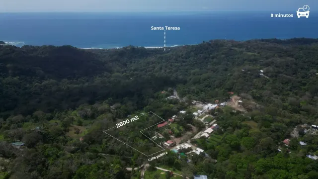 Lote de 2600 m² a solo 7 minutos del centro y la playa de Santa Teresa